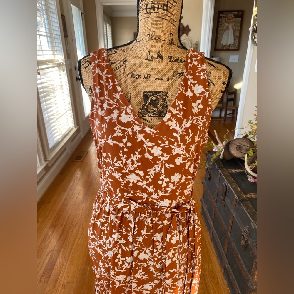 Cynthia Rowley brown and white floral maxi dress - Picture 2 of 8